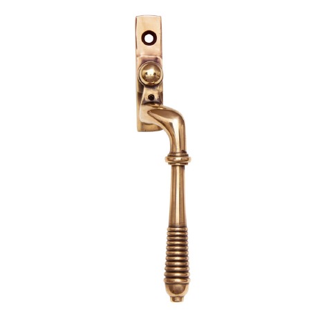 From The Anvil Reeded Espagnolette Window Right Hand Handle Polished Bronze