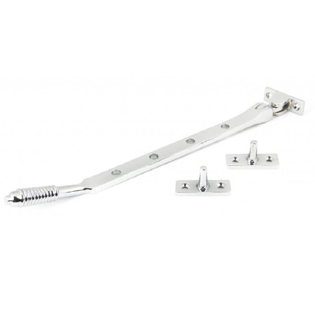 From The Anvil Reeded Window Stay Polished Chrome 10"