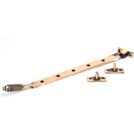 From The Anvil Reeded Window Stay Polished Bronze 12"