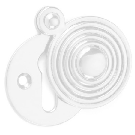 Round Reeded Escutcheon Distressed Brass