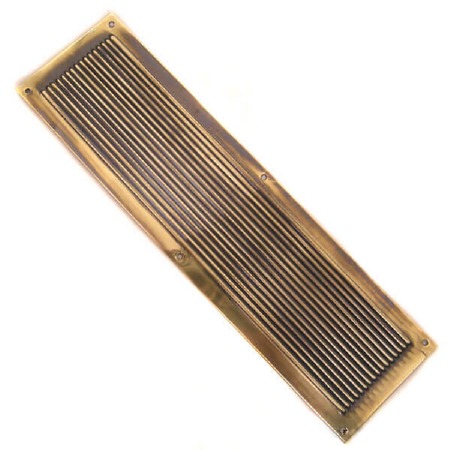 Finger Plate Reeded Renovated Brass