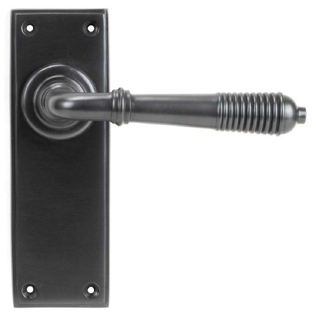 From The Anvil Reeded Lever Latch Set Aged Bronze