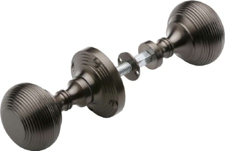 Heritage Reeded Rim Knobs RIM-V971 Matt Bronze