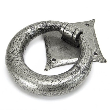 From The Anvil Ring Door Knocker Pewter Patina