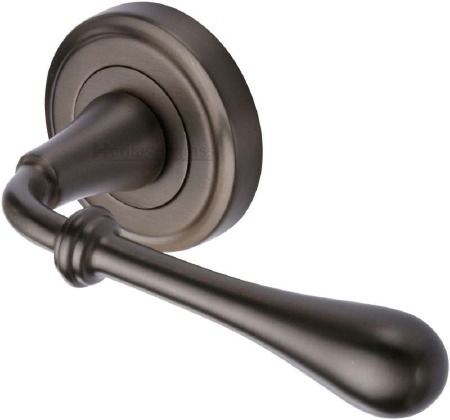 Heritage Roma Round Rose Door Handles V7155 Matt Bronze Lacq