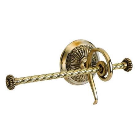 Roma Straight Toilet Roll Holder Polished Brass