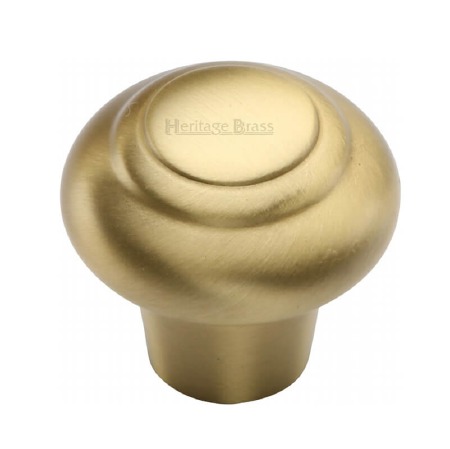 Heritage Round Knob C3985 32mm Satin Brass