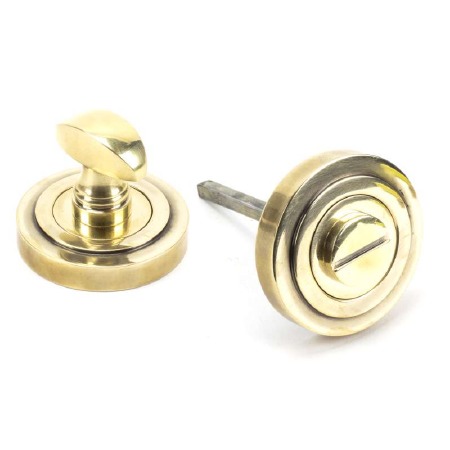 From The Anvil Round Thumbturn Set Art Deco Aged Brass