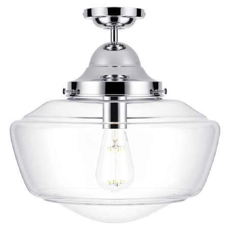 David Hunt Rydal Bathroom Ceiling Light Chrome Clear Glass
