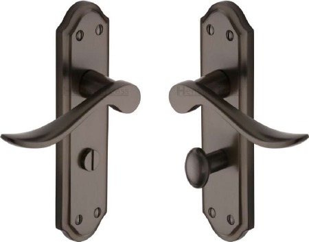 Heritage Sandown Bathroom Door Handles SAN1430 Matt Bronze