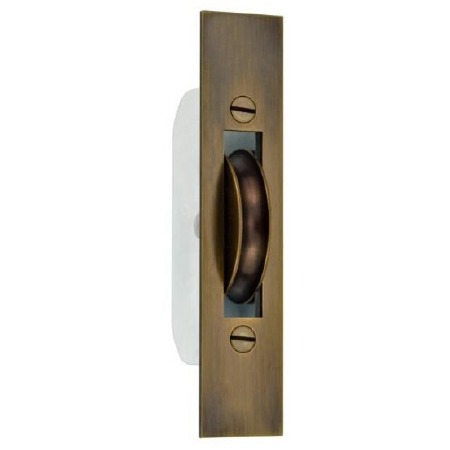 Sash Pulley Square Edge Antique Brass