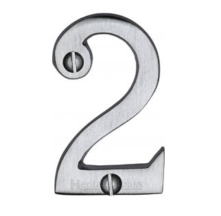 Heritage Screw Fix House Numbers C1567 2 Satin Chrome