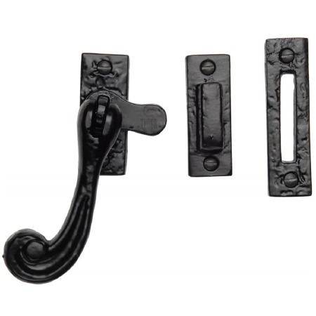 Heritage Tudor Scroll Casement Fastener TC675 Black Ironwork