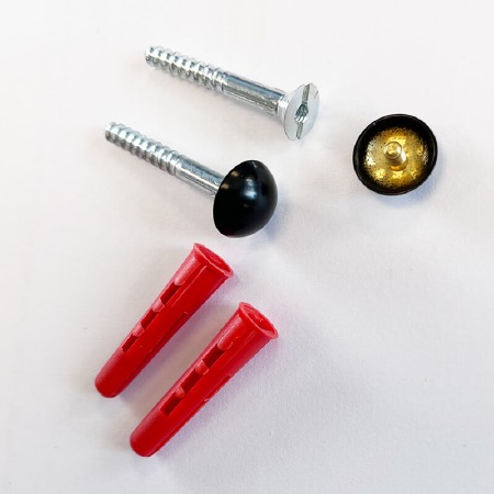 Sign Fixing Screws with Dome Covers (Mirror Screws) - Black