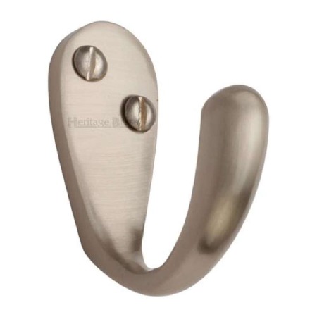 Heritage Single Robe Hook V1040 Satin Nickel