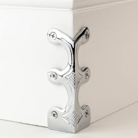 Skiffer Skirting Board Corner Protector Polished Chrome 107mm
