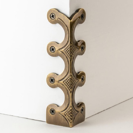 Skiffer Skirting Board Corner Protector Antique Brass 134mm
