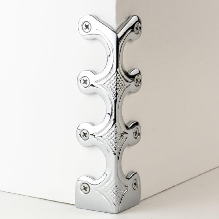 Skiffer Skirting Board Corner Protector Polished Chrome 134mm