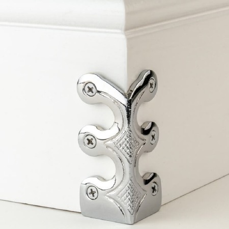 Skiffer Skirting Board Corner Protector Polished Chrome 75mm