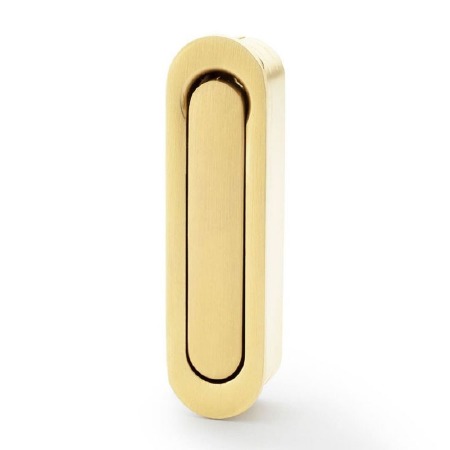 Sliding Door Radius Edge Pull Satin Brass PVD