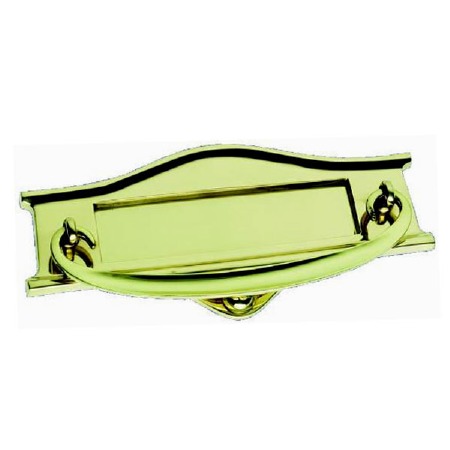 Small Postal Knocker Polished Brass 228mm