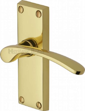 Heritage Sophia V4140 Door Handles Polished Brass Lacquered