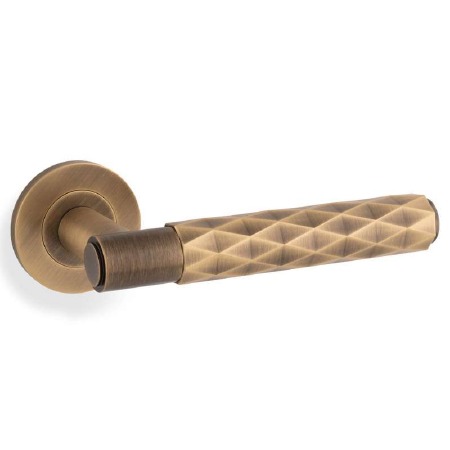 Spitfire Diamond Door Handle Antique Brass