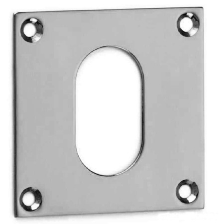 Square Oval Profile Escutcheon Polished Chrome