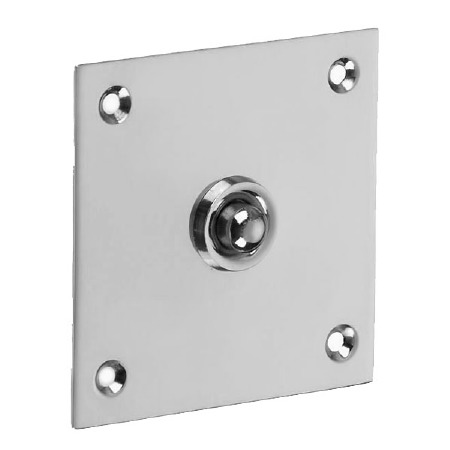 Croft 1911 Square Door Bell Push Polished Chrome