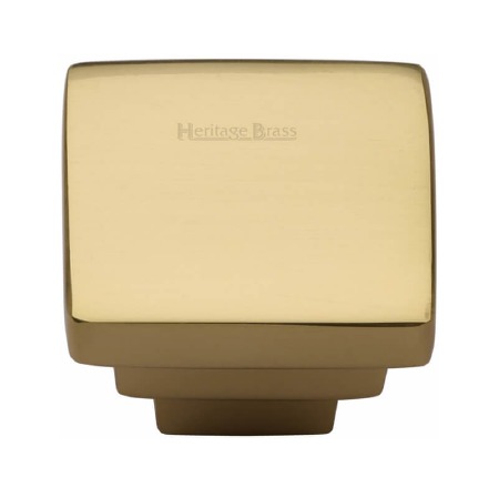 Heritage Square Stepped Knob C3672 Polished Brass