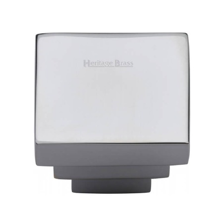 Heritage Square Stepped Knob C3672 Polished Chrome