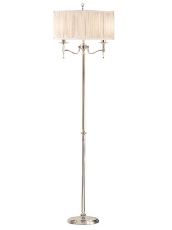 Stanford Floor Lamp Nickel Beige Shade