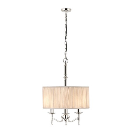 Stanford Georgetown Pendant Light Polished Nickel Beige Shade