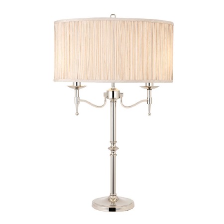 Stanford Table Lamp & Shade Nickel Beige Shade