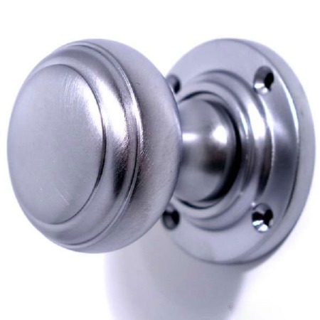 Aston Stepped Bun Door Knobs Satin Chrome 44mm