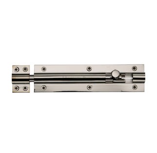Heritage Straight Door Bolt C1584 6" Polished Nickel