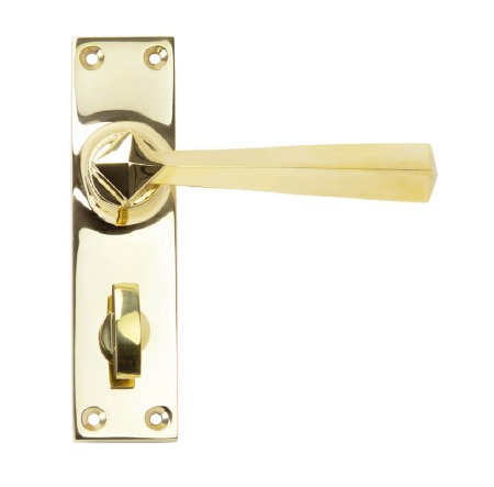 From The Anvil Straight Bathroom Door Handle Polished Brass