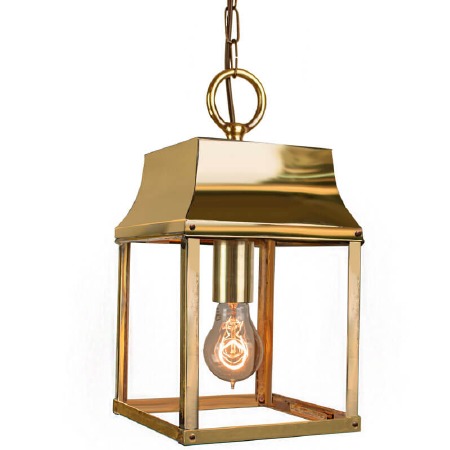 Strathmore Hanging Lantern Small Polished Brass