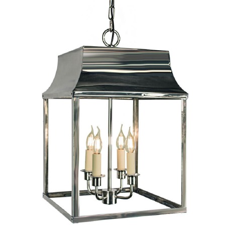 Strathmore Hanging Lantern Large Polished Nickel