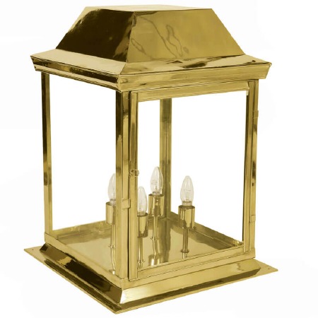 Strathmore Gate Post Lantern Large Polished Brass