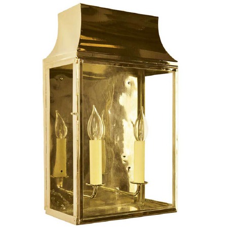 Strathmore Flush Outdoor Wall Lantern Medium Polished Brass