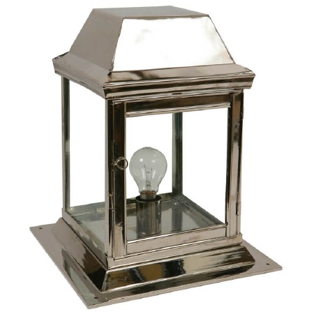 Strathmore Gate Post Lantern Small Polished Nickel