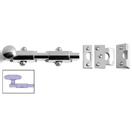Samuel Heath Classic Surface Door Bolt 6" Polished Chrome