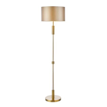 Sylvester Floor Lamp & Shade Antique Brass