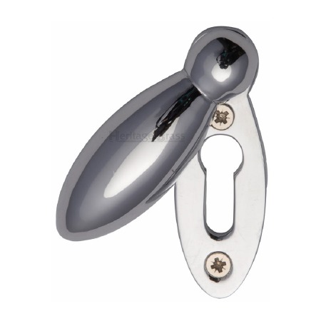 Heritage V1022 Teardrop Covered Escutcheon Polished Chrome