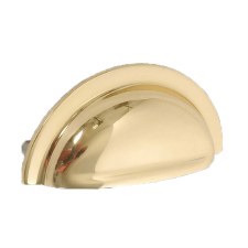 Canterbury Drawer Cup Pull Polished Brass Unlacquered