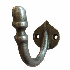 Acorn Tipped Single Hook Waxed Cast Iron