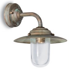 Chalet Deck Wall Light 133 Aged Copper Clear Glass