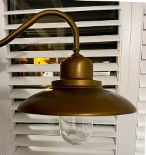 Patio Swan Neck Outdoor Wall Light E27 Aged Brass