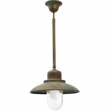 Patio Rod Ceiling Light 1356 Aged Copper Clear Glass